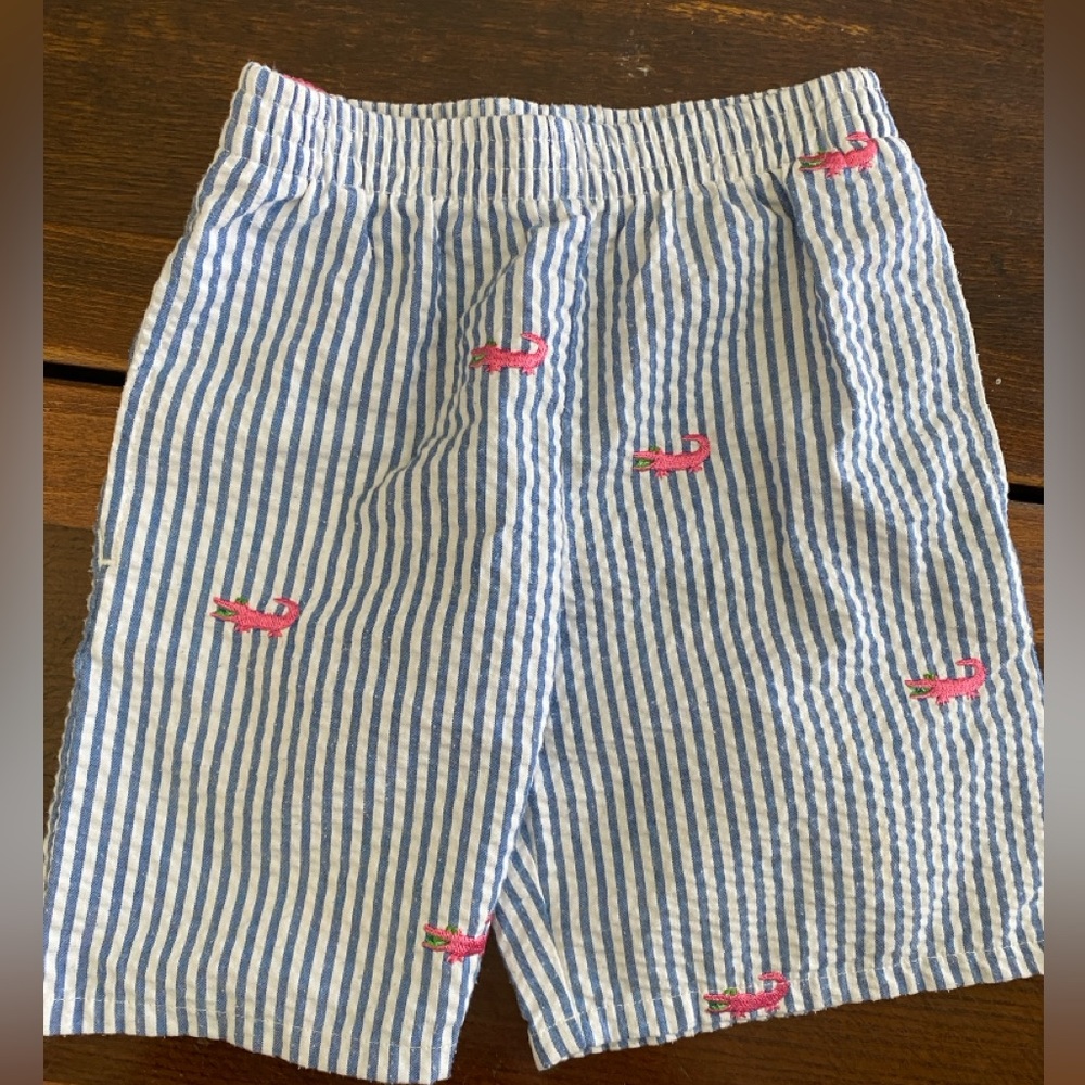 Kelly's Kids Blue Seersucker Boys Shorts - Size 3-4 - EUC